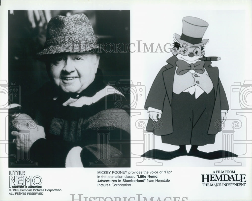 1989 Press Photo Mickey Rooney in "Little Nemo: Adventures in Dreamland" - Historic Images