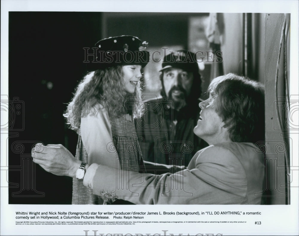 1994 Press Photo "I'll Do Anything" Nick Nolte,Whitni Wright & dir JL Brooks - Historic Images