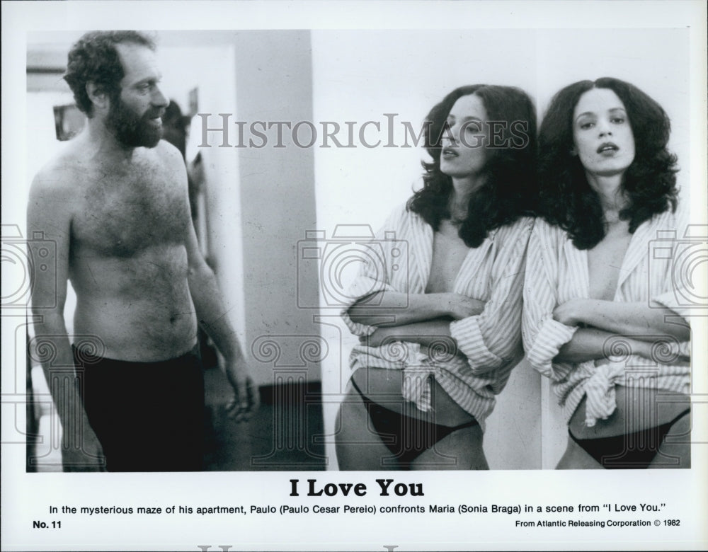 1982 Press Photo &quot;I Love You&quot; Paulo Cesar Pereio,Sonja Braga - Historic Images