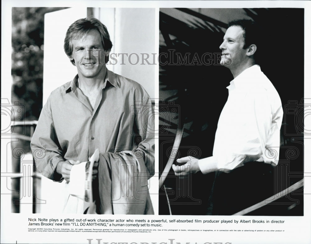 1993 Press Photo &quot;I&#39;ll DO Anything&quot; Nick Nolte &amp; Albert Brooks - Historic Images