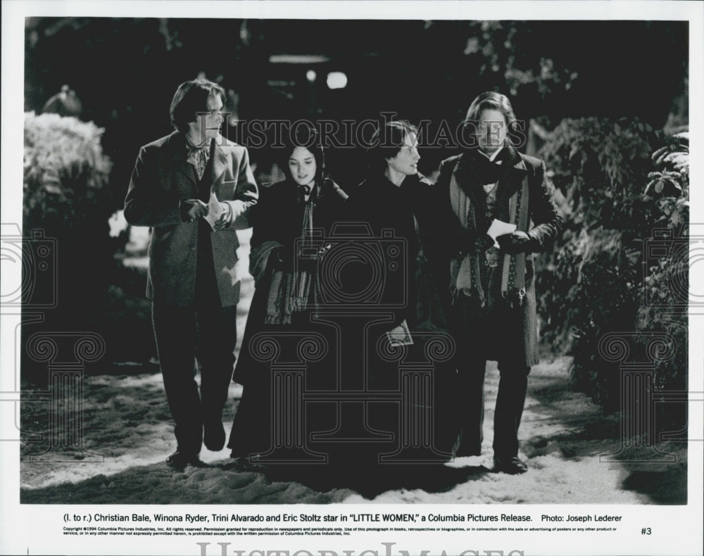 1994 Press Photo Bale, Ryder, Alvarado and Stoltz in &quot;Little Women&quot; - Historic Images