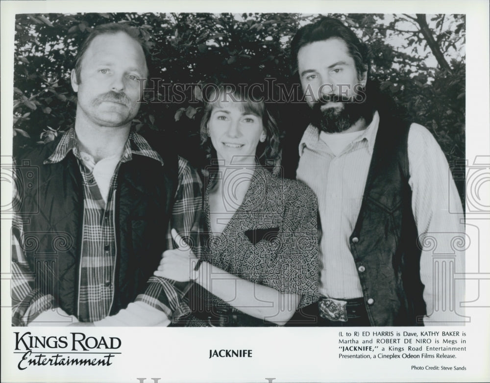 1989 Press Photo Ed Harris, Kathy Baker and Robert De Niro in "Jackknife" - Historic Images