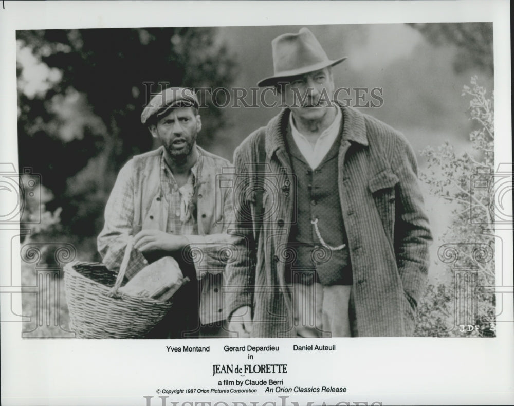 1987 Press Photo Photo &quot;Jean de Florette&quot; Yves Montand,D Auteuil - Historic Images