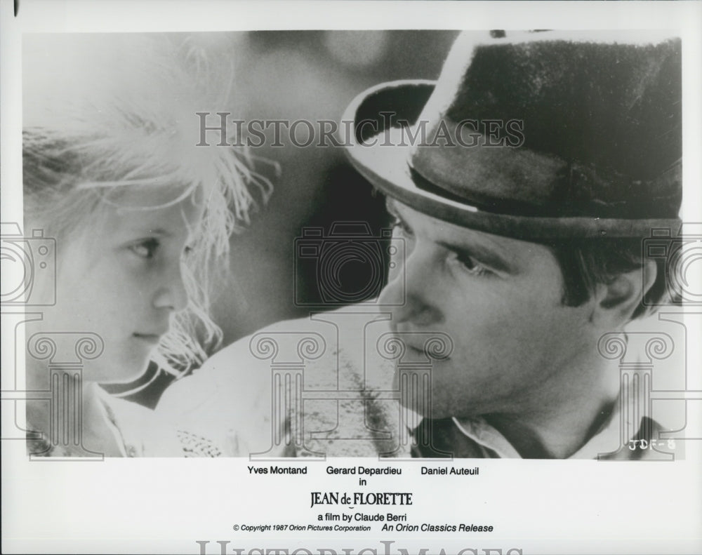 1987 Press Photo  &quot;Jean De Florette&quot; Yves Montand Gerard Depardieu Daniel Actor - Historic Images