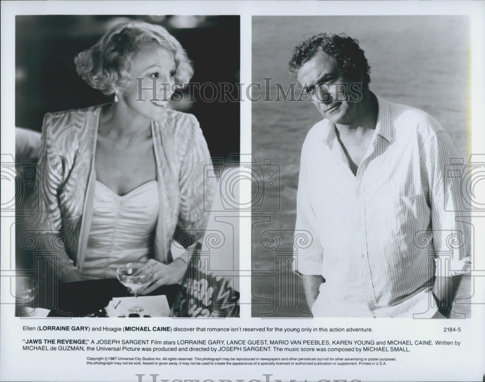 1987 Press Photo "Jaws The Revenge" Shark Lorraine Gary Lance Guest Actor - Historic Images