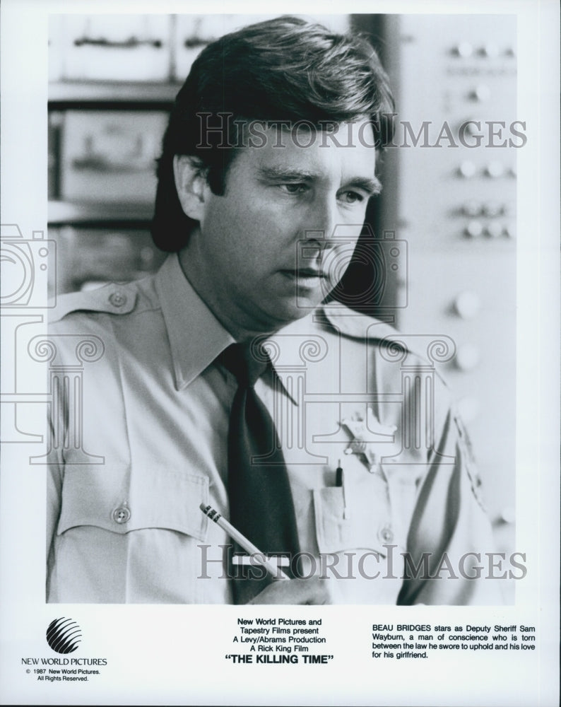 1987 Press Photo Beau Bridges as Deputy Sheriff Wayburn in &quot;The Killing Time&quot; - Historic Images