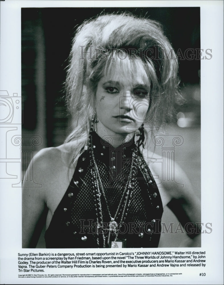 1989 Press Photo Ellen Barkin as Sunny in Carolco's "Johnny Handsome" - Historic Images