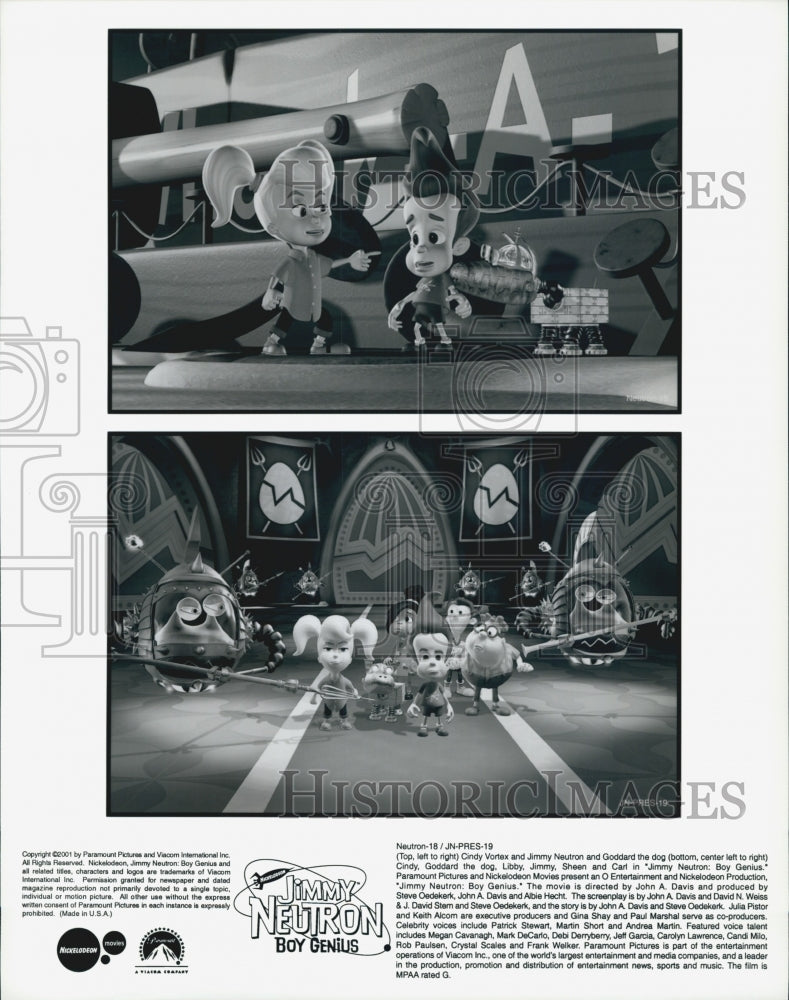 2001 Press Photo scenes from "Jimmy Neutron Boy Genius" - Historic Images