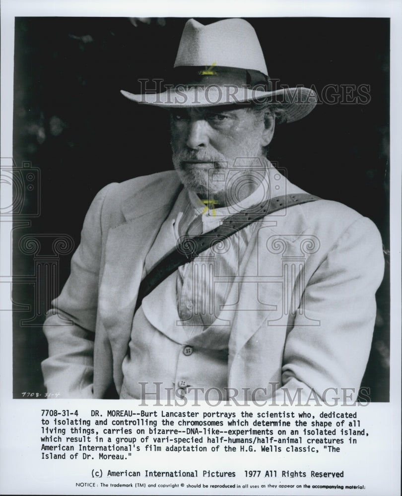 1977 Press Photo Burt Lancaster in "The Island of Dr Moreau" - Historic Images