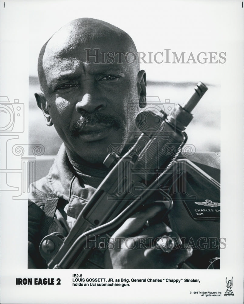 1988 Press Photo Louis Gossett Jr. as Brig Gen Charles Sinclair in "Iron Eagle 2 - Historic Images