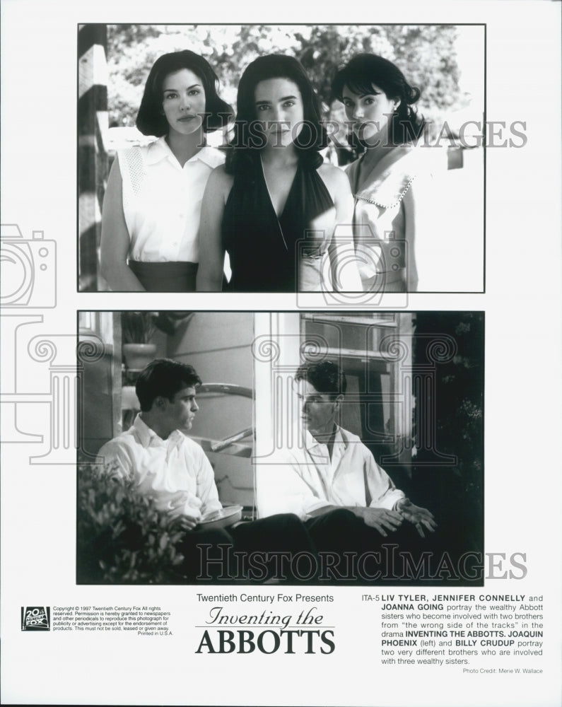 1997 Press Photo &quot;Inventing the Abbotts&quot; Liv Tyler &amp;Joaquin Phoenix,B Crudup - Historic Images