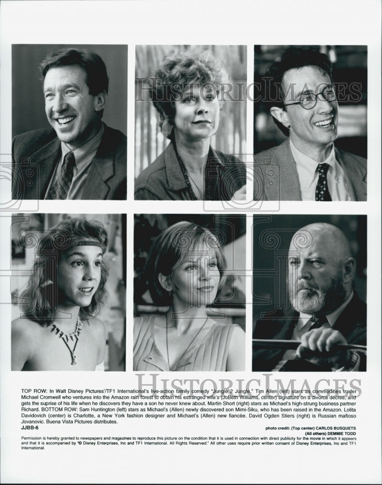 1997 Press Photo cast of Disney&#39;s &quot;Jungle 2 Jungle&quot; with Tim Allen - Historic Images