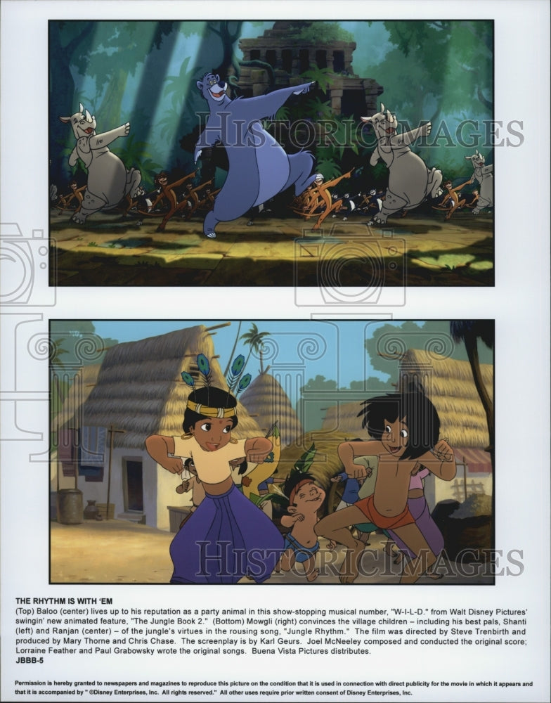 2003 Press Photo Walt Disney Productions Animated Film "Jungle Book 2" - Historic Images