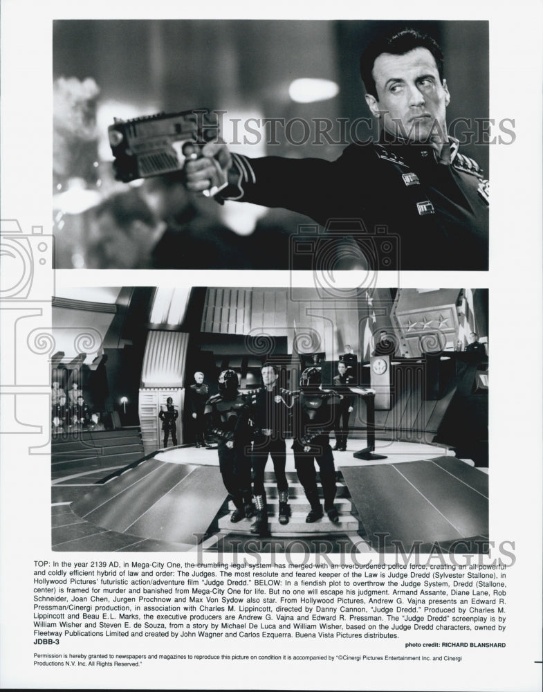 1995 Press Photo  &quot;Judge Dredd&quot; Sylvester Stallone - Historic Images