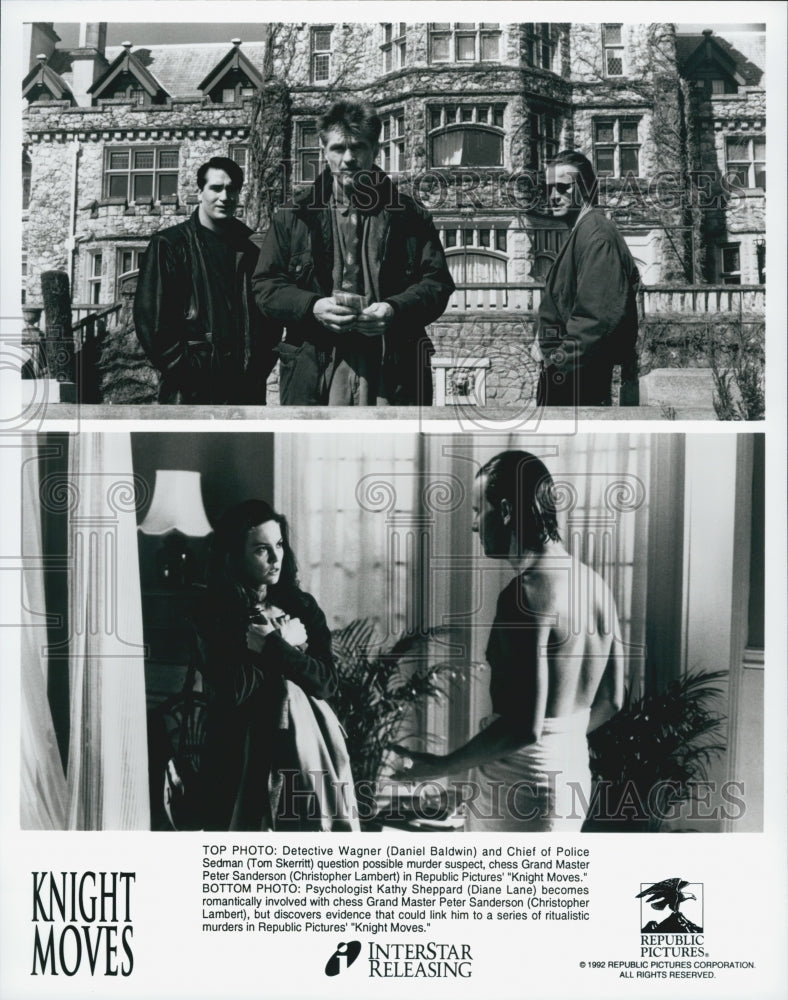 1992 Press Photo  "Knight Moves" Diane Lane,Tom Skeritt, Daniel Baldwin - Historic Images
