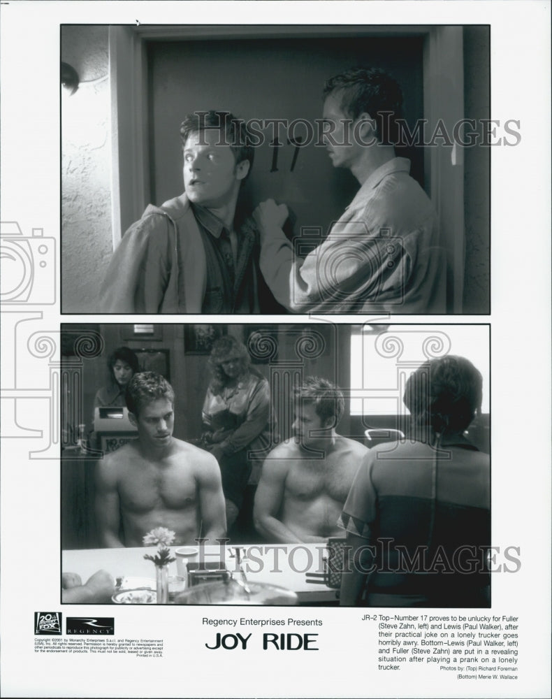 2001 Press Photo "Joy Ride",Steve Zahn,Paul Walker - Historic Images