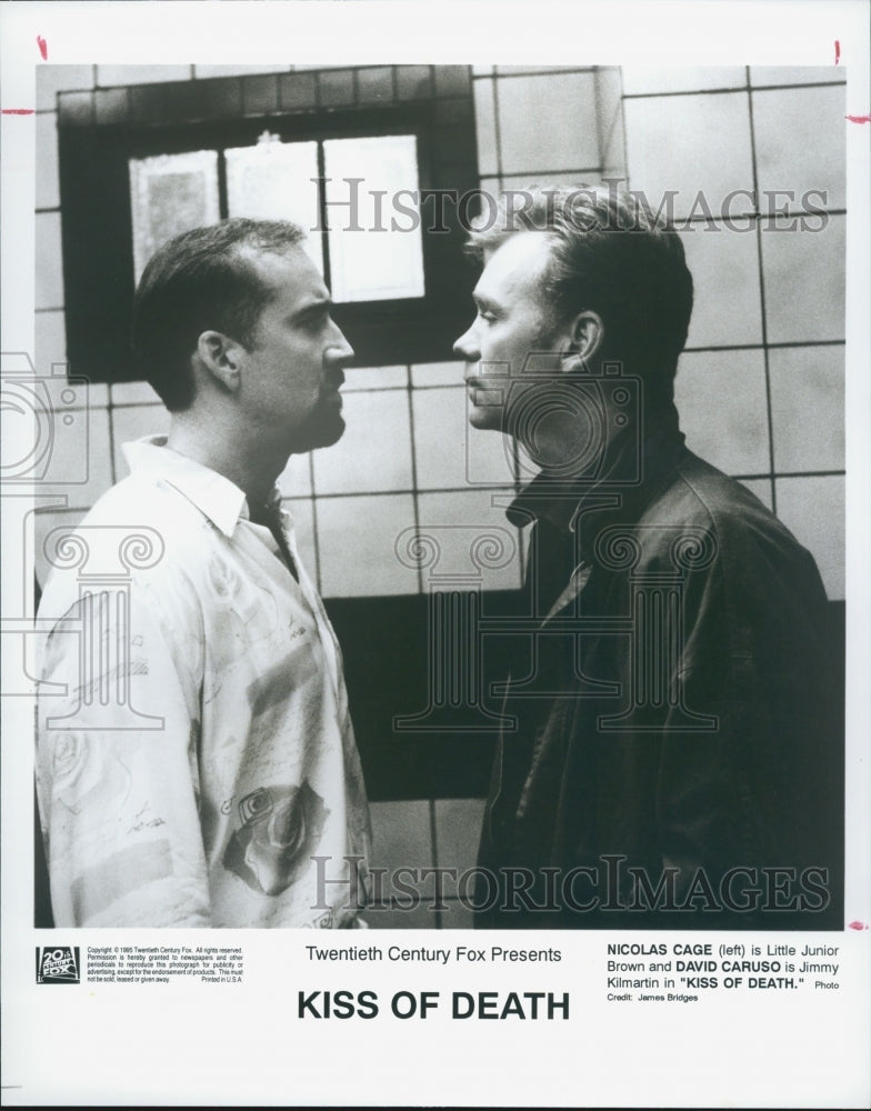 1995 Press Photo "Kiss of Death" Nicholas Cage & David Caruso - Historic Images