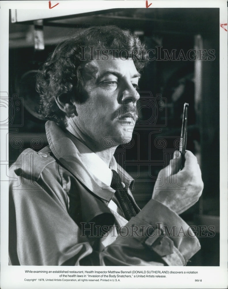 1978 Press Photo Actor Donald Sutherland in "Invasion of the Body Snatchers" - Historic Images