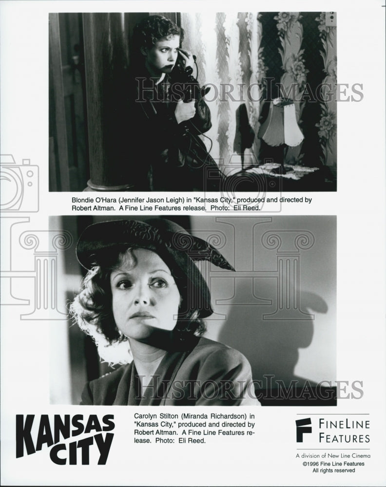 1996 Press Photo Jennifer Jason Leigh, Miranda Richardson &quot;Kansas City&quot; - Historic Images