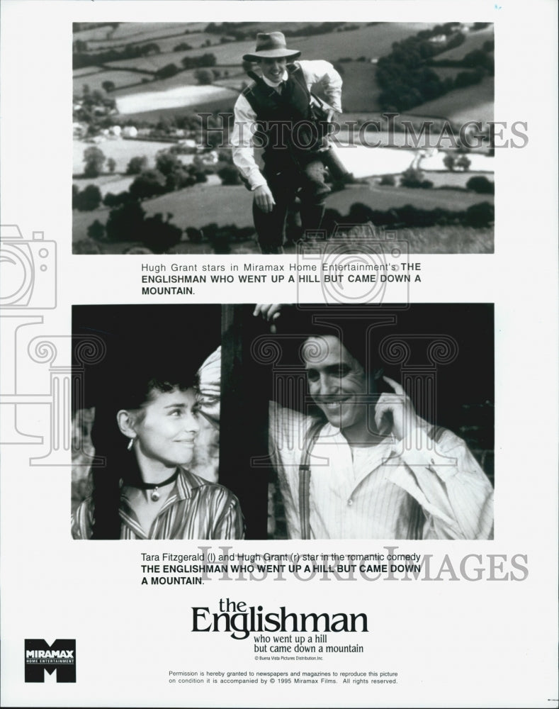 1995 Press Photo Hugh Grant &amp; Tara Fitzgerald In The Englishman - Historic Images