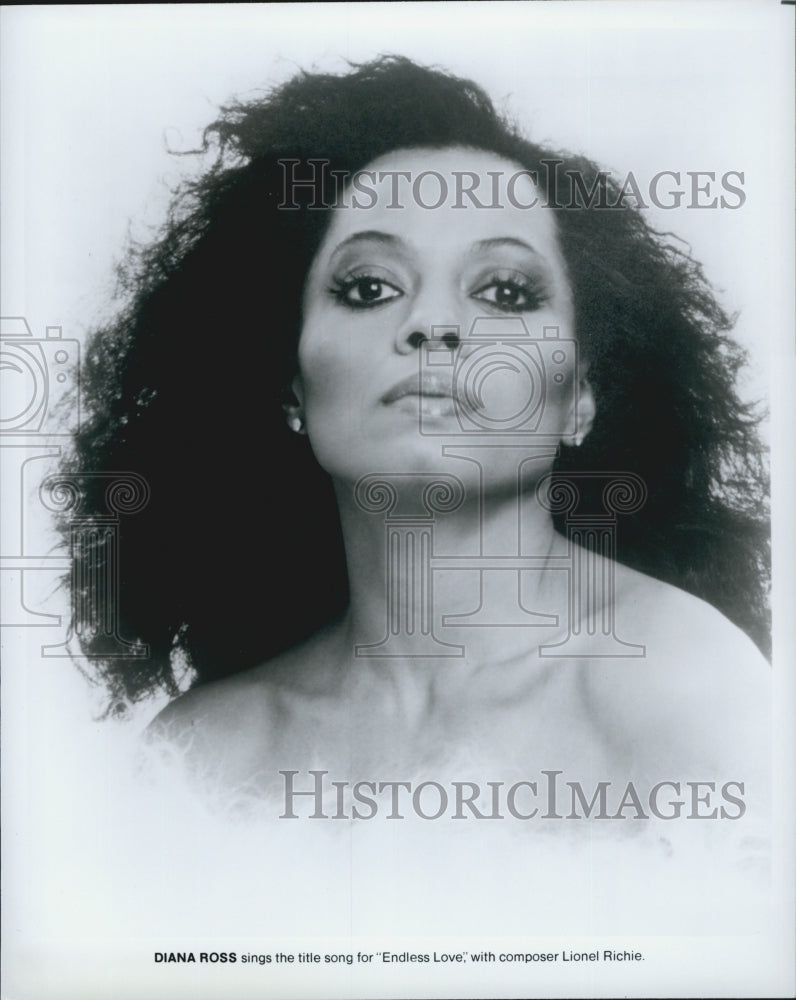 1981 Press Photo Singer And Actress Diana Ross Sings Title Song "Endless Love" - Historic Images