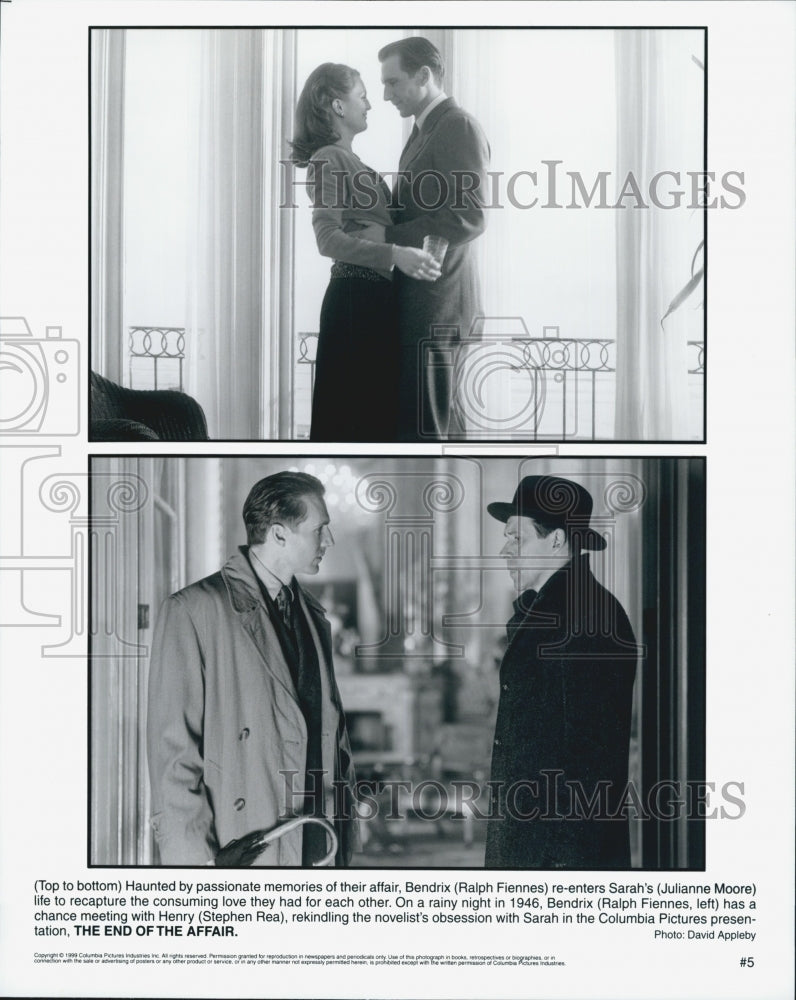 1999 Press Photo Ralph Fiennes, Julianne Moore, S. Rea &quot;The End of the Affair&quot; - Historic Images