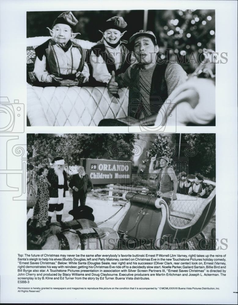 1988 Press Photo Scenes From Comedy &quot;Ernest Saves Christmas&quot; Starring - Historic Images