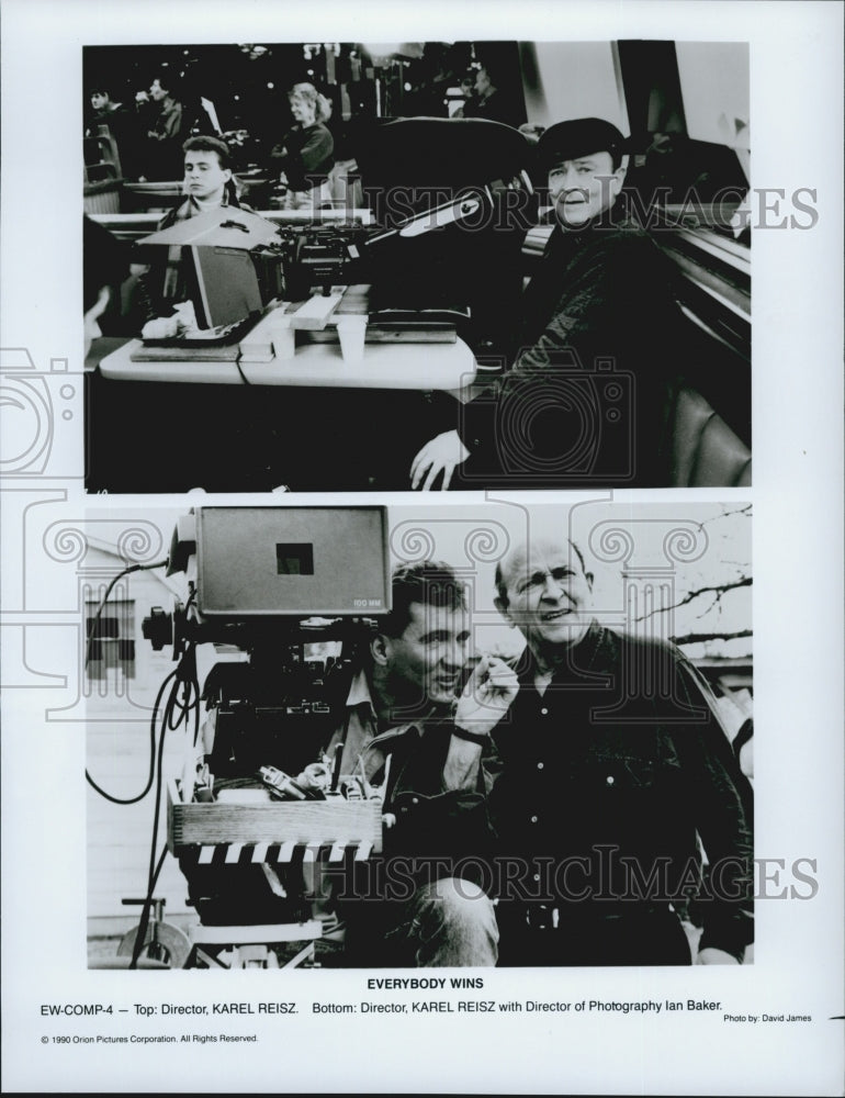 1990 Press Photo Karel Reisz Ian Baker Direct &quot;Everybody Wins&quot; - DFPG08145 - Historic Images