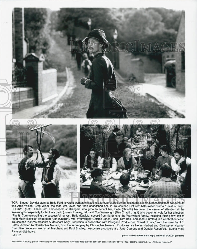 1995 Press Photo Embeth Davitz Arch Wilson James Purefoy  in "Feast of July" - Historic Images
