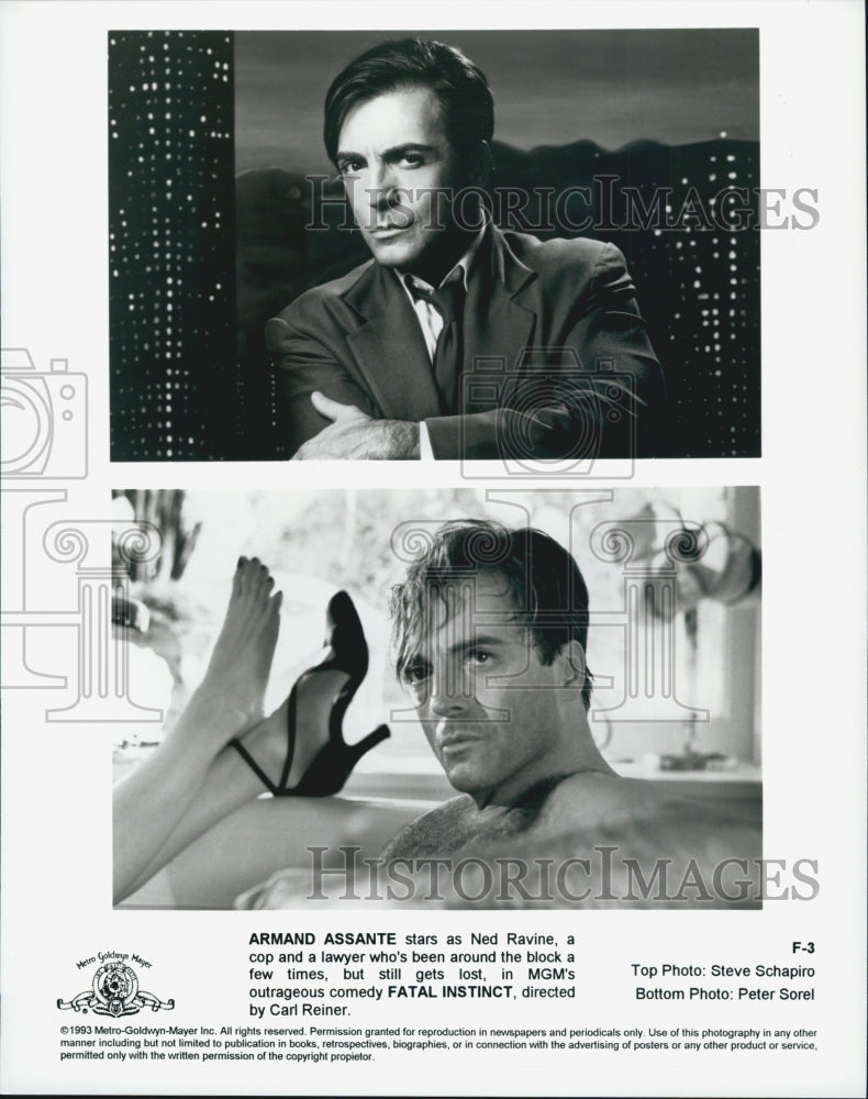 1993 Press Photo Actor Armand Assante in "Fatal Instincts" - Historic Images