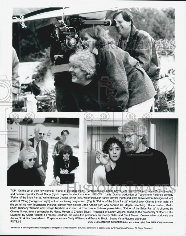 1991 Press Photo "Father of the Bride" director Charles Shyer on set - Historic Images