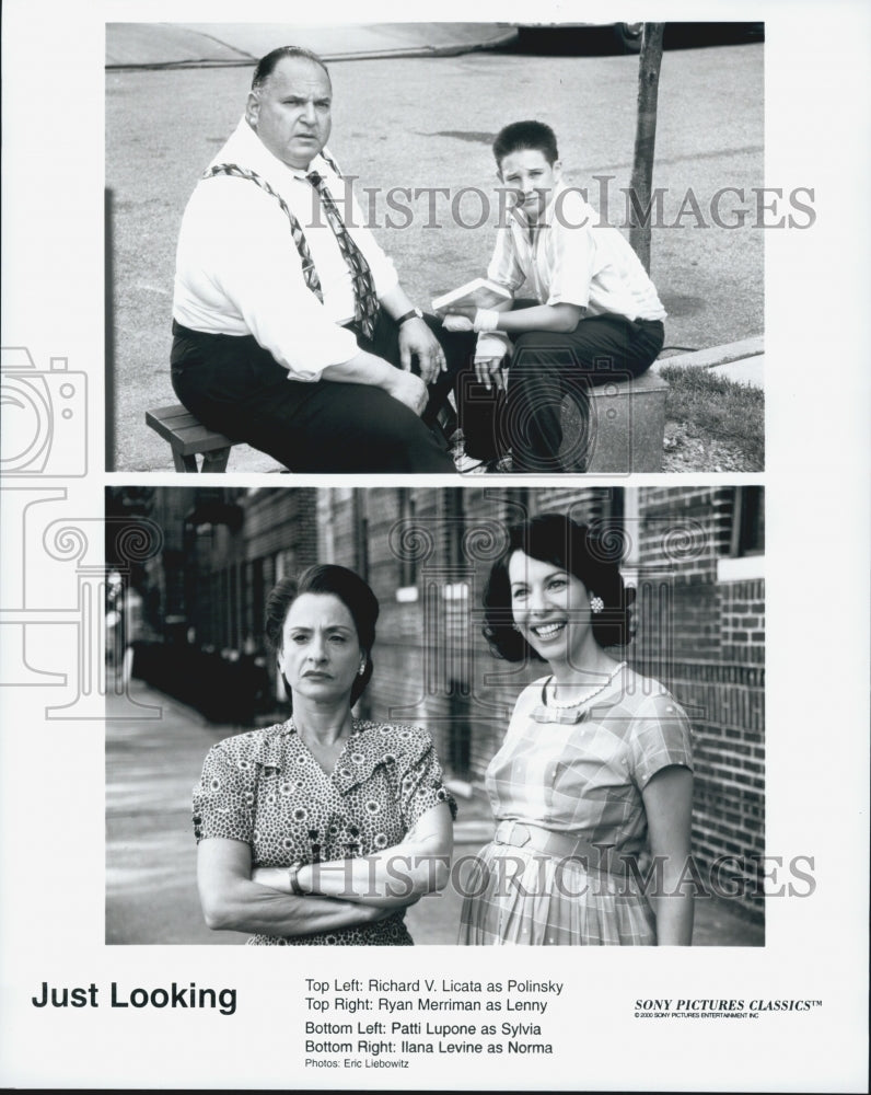 2000 Press Photo R. Licata, R. Merriman, P. Lupone, I. Levine &quot;Just Looking&quot; - Historic Images