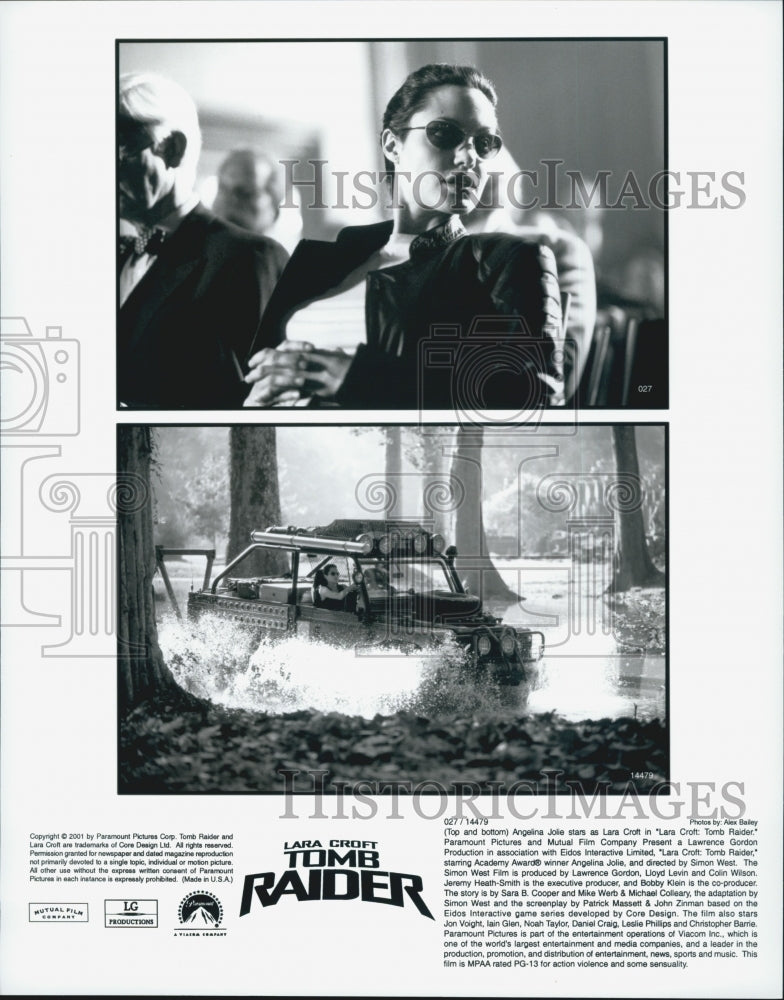2001 Press Photo Angelina Jolie in "Laura Croft: Tomb Raider" - Historic Images