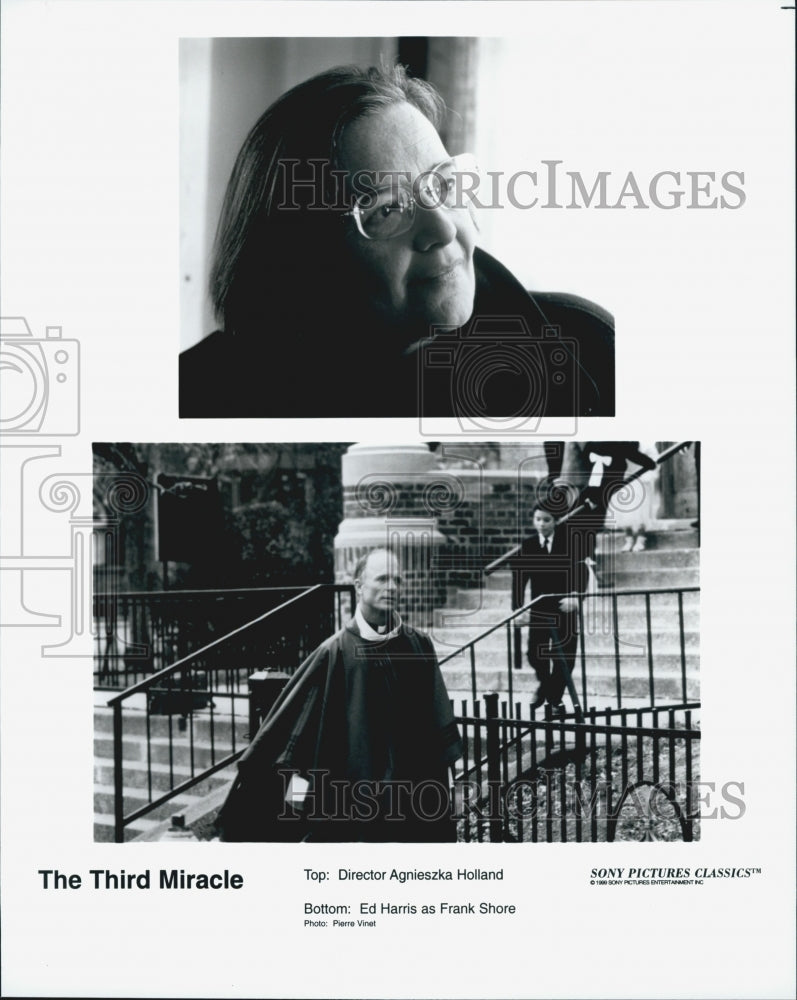 1999 Press Photo "The Third Miracle" director Agnieszka Holland and Ed Harris - Historic Images