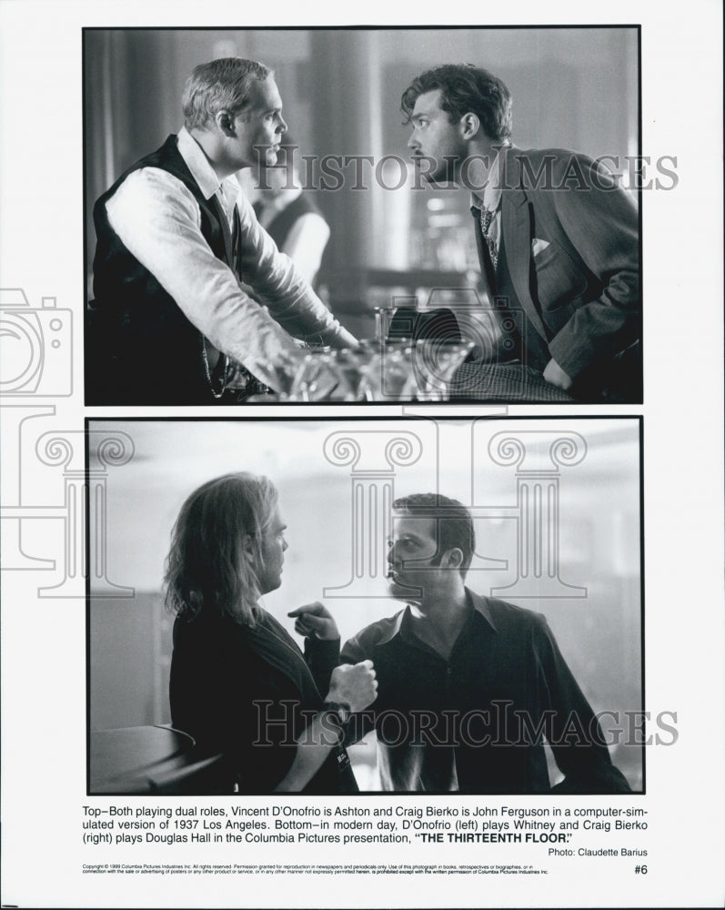 1999  Press Photo  Vincent D&#39;Onofrio And Craig Bierko In &quot;The Thirteenth Floor&quot; - Historic Images