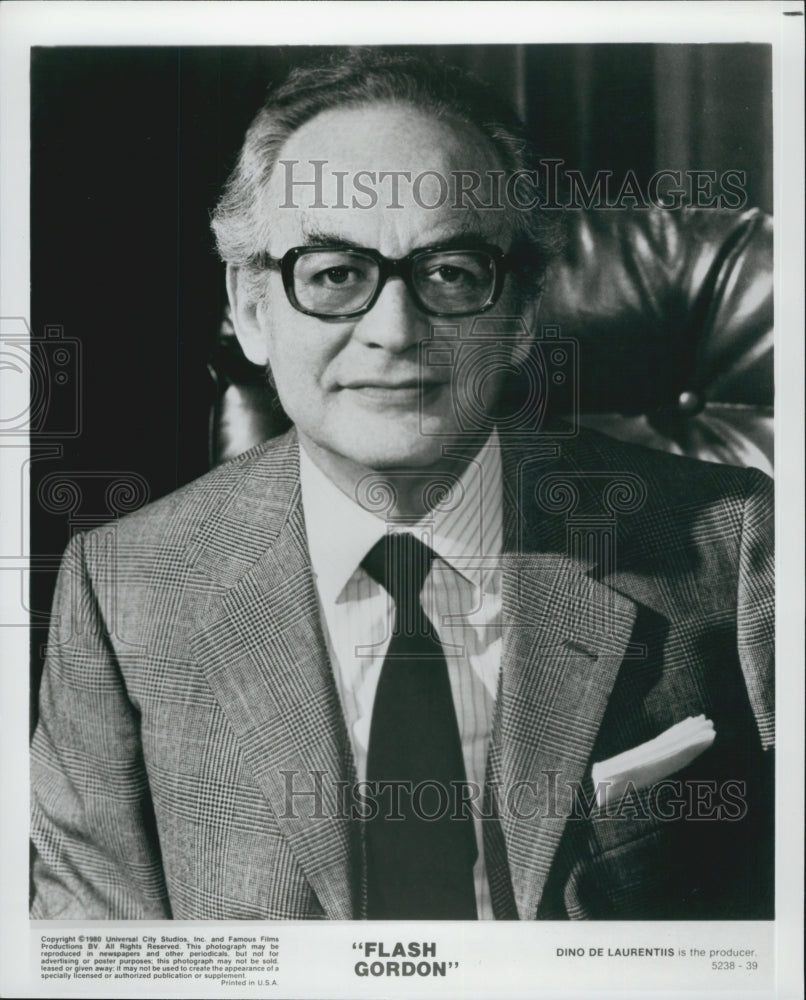 1980 Press Photo Dino De Laurentiis Producer "Flash Gordon" - Historic Images