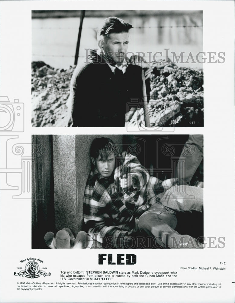 1996 Press Photo Actor Stephen Baldwin Starring In MGM&#39;s Action Film &quot;Fled&quot; - Historic Images