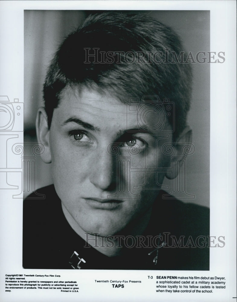 1981 Press Photo Sean Penn in "Taps" - Historic Images