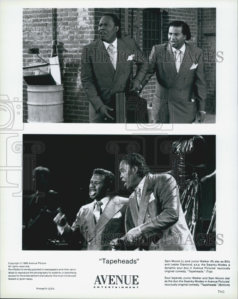 1988 Press Photo Sam Moore and Junior Walker in "Tapeheads" - Historic Images