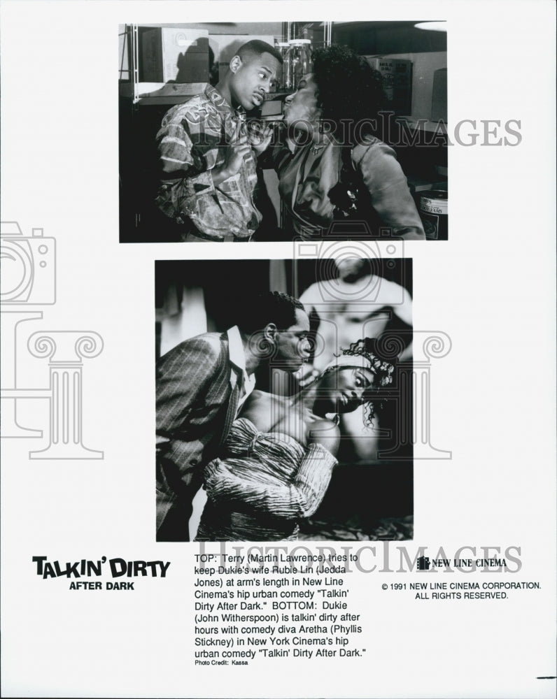 1991 Press Photo Martin Lawrence Jedda Jones Actor "Talkin Dirty After Dark" - Historic Images