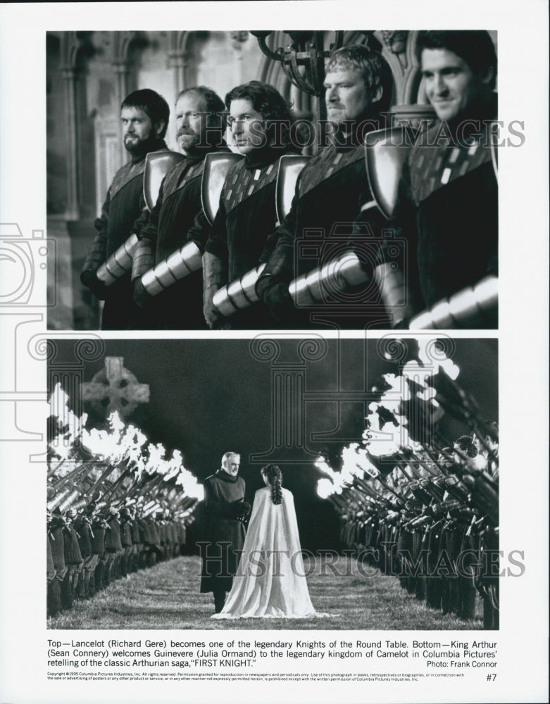 1995 Press Photo "First Knight" Actor Julia Ormand Richard Gere Sean Connery - Historic Images