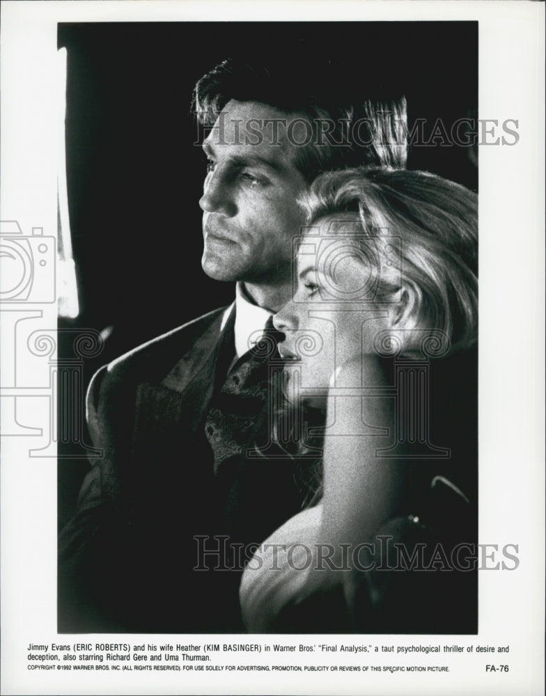 1992 Press Photo &quot;Final Analysis&quot; Film Eric Roberts Kim Basinger - Historic Images