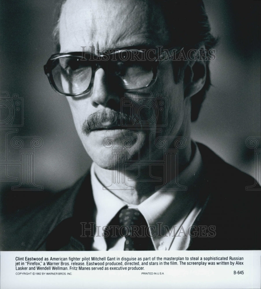 1982 Press Photo Clint Eastwood Actor "Firefox" Film Director - Historic Images