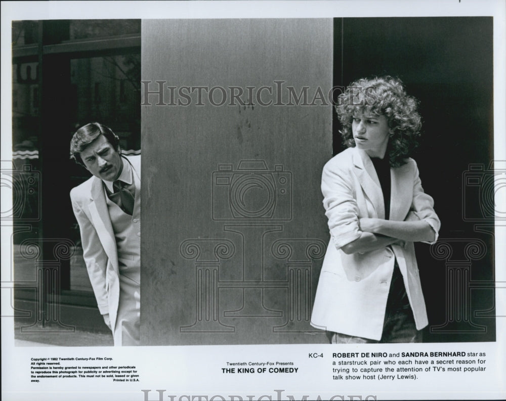 1982 Press Photo "The King Of Comedy" Actor Robert De Niro Sandra Bernhard - Historic Images