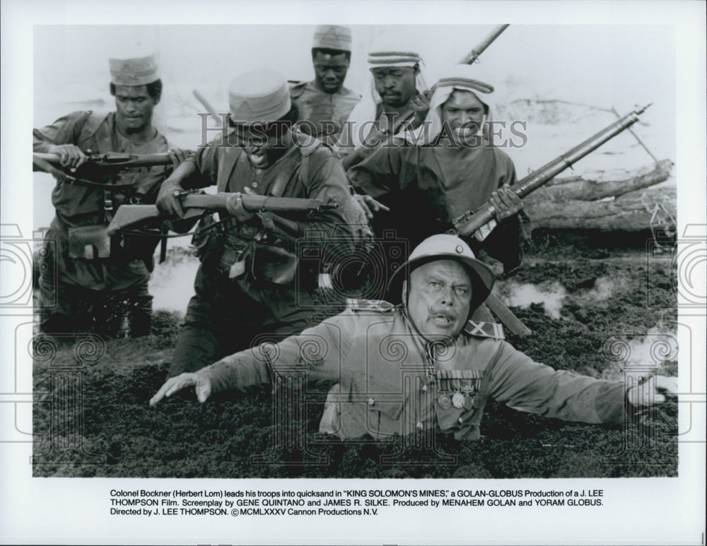 Press Photo &quot;King Solomon&#39;s Mines&quot; Actor J Lee Thompson James Silke Herbert Lom - Historic Images