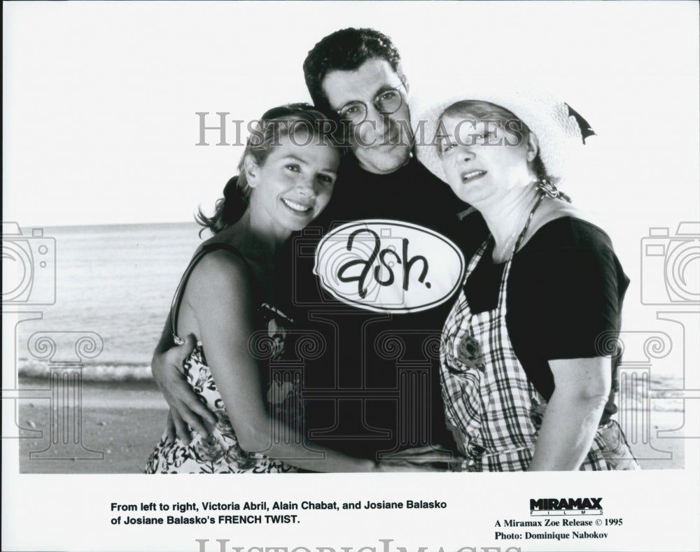 1995 Press Photo  "French Twist" Josiane Balasko, Alain Chabat,V Abril - Historic Images