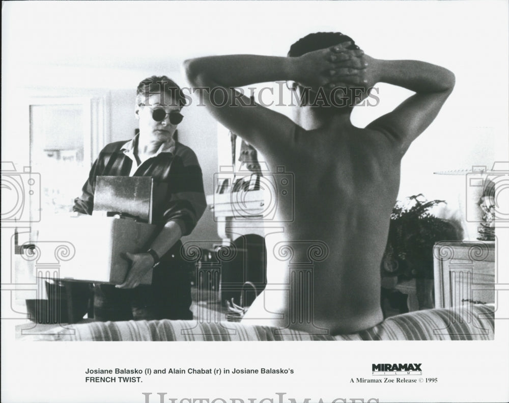 1995 Press Photo  "French Twist" Josiane Balasko, Alain Chabat - Historic Images