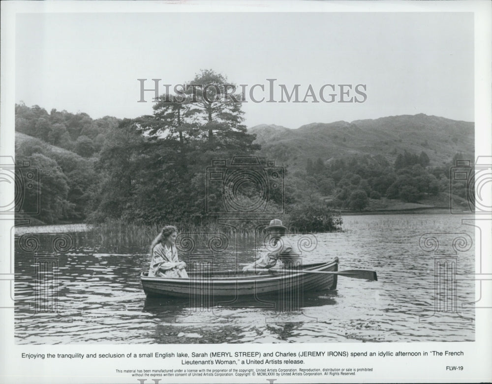 1981 Press Photo Meryl Streep Jeremy Irons in "The French Lieutenant's Woman" - Historic Images