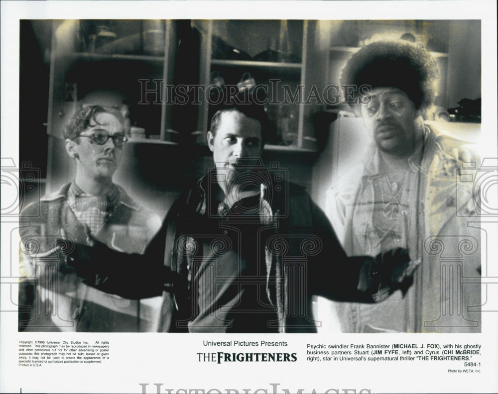 1996 Press Photo Michael J. Fox, Jim Fyfe and Chi McBride in "The Frighteners" - Historic Images