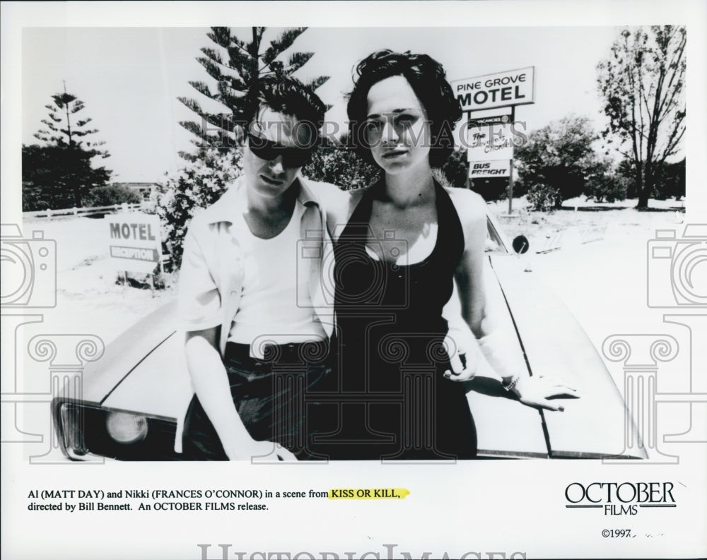 1997 Press Photo Matt Day and Frances O&#39;Connor in &quot;Kiss or Kill&quot; - Historic Images